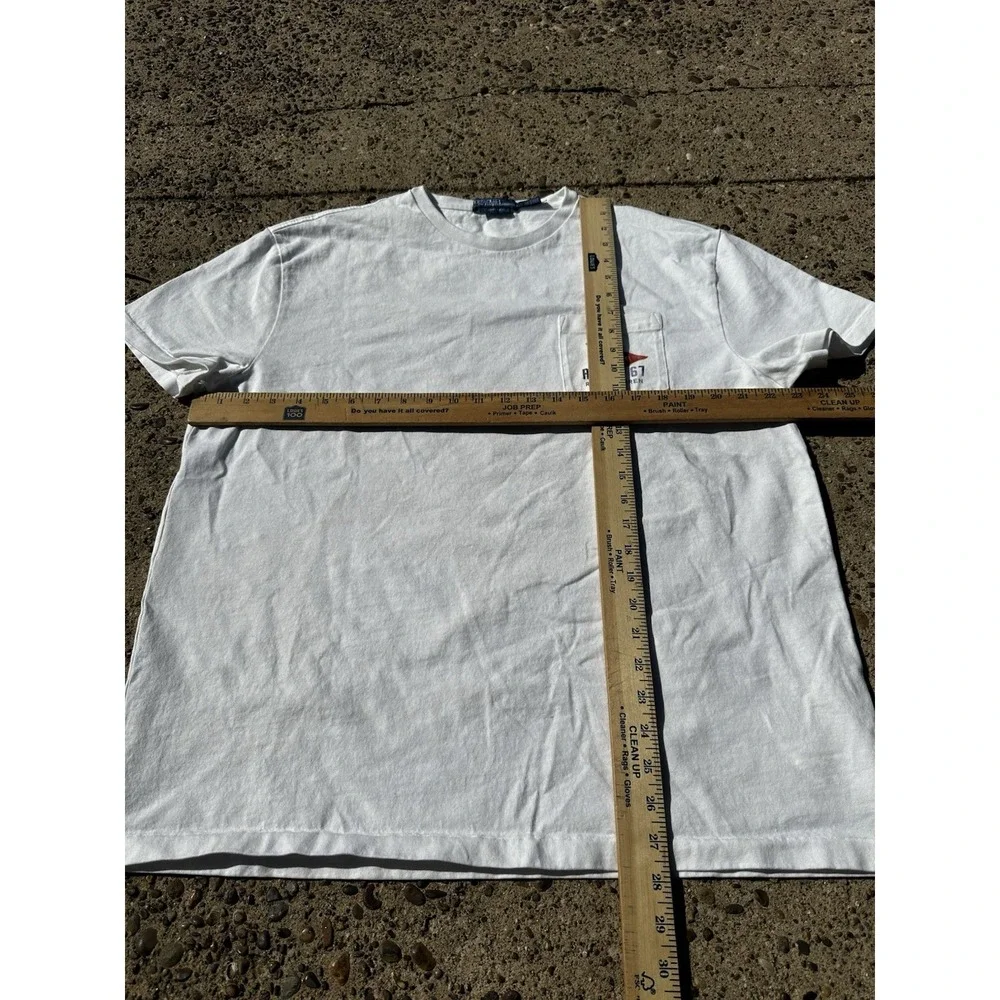 Polo Ralph Lauren Men's T Shirt Sz Large White‎ Preppy Travelers Explorer